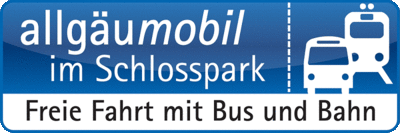Allgäumobil im Schlosspark kostenlos mit Bus und Zug in Nesselwang im Allgäu Logo allgäumobil im Schlosspark
