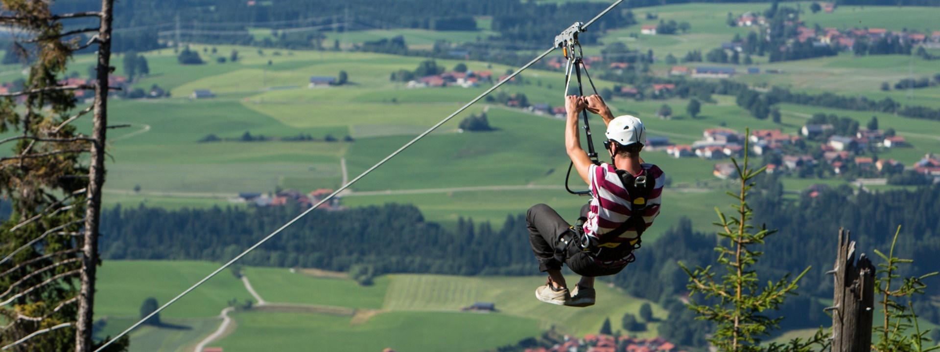 Zipline AlpspitzKICK an der Alpspitzbahn im Allgäu