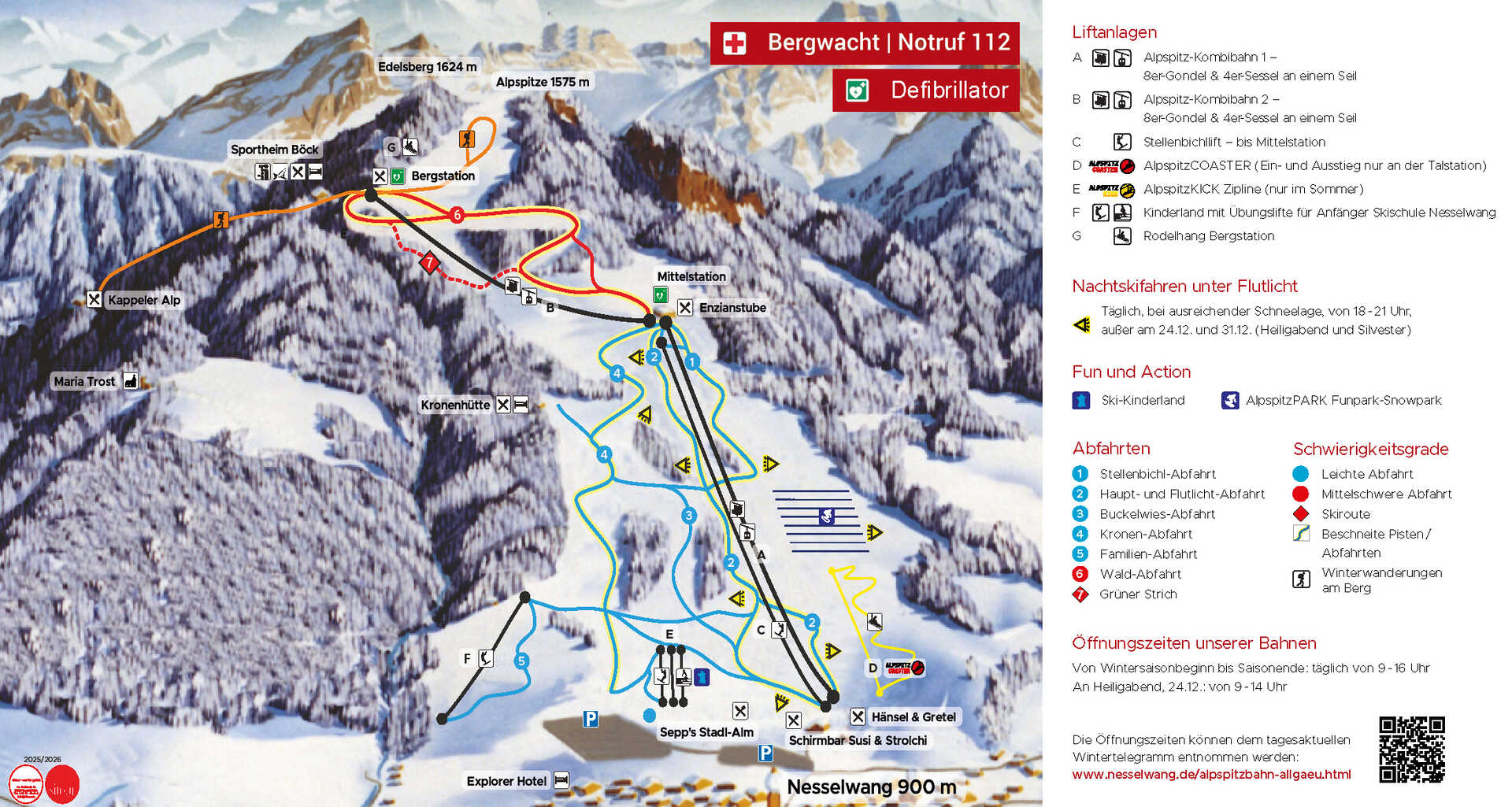 Pistenplan der Alpspitzbahn im Allgäu