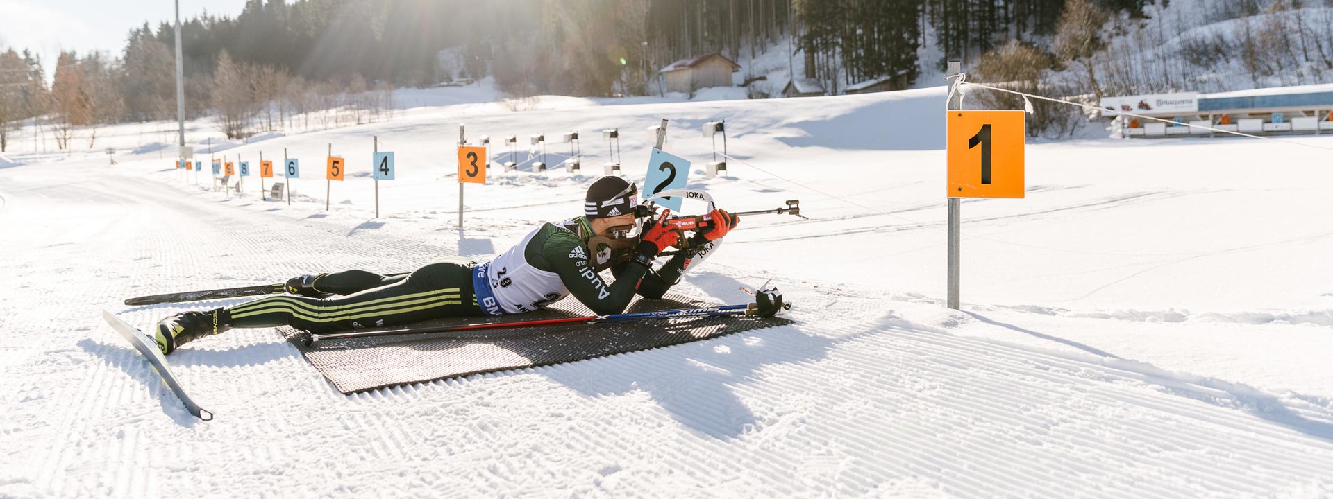 Biathlet Philipp Nawrath am Trensportzentrum in Nesselwang im Allgäu